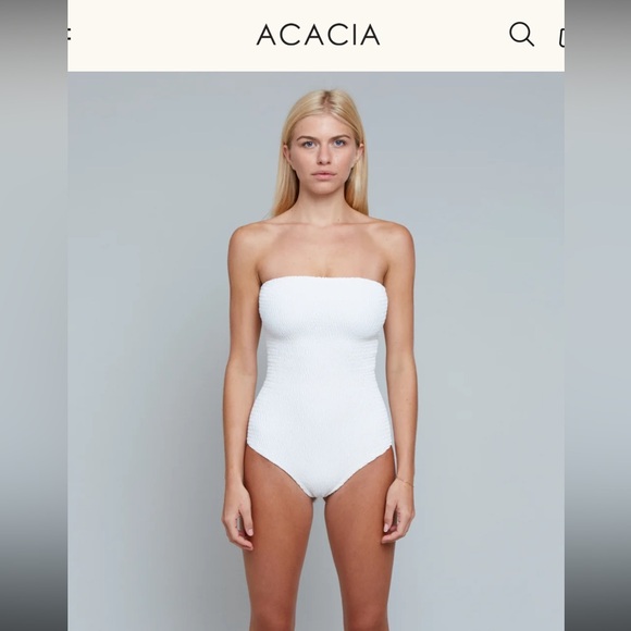 acacia swimwear Other - Acacia White Strapless. Brand new. Beautiful thick fabric you will love 💗